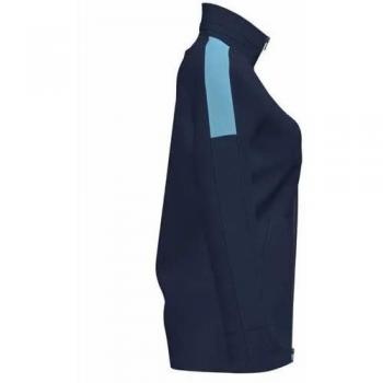 Vestimenta Anorak Mujer Joma Trivor: Estilo Azul Marino, Detalle Turquesa y Fluorescencia
