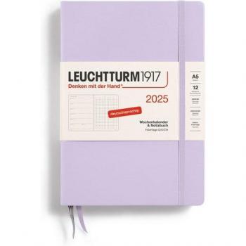 Leuchtturm1917 2025 Lilac A5 Notizbuch und Wochenkalender – Dotted Medium