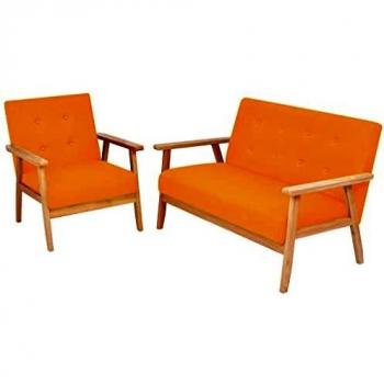 Yellow Fabric Couch Set