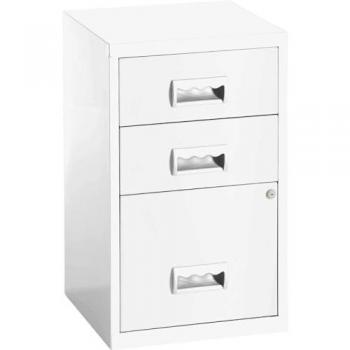 Colonne De Rangement Basse 3 Tiroirs Blanc