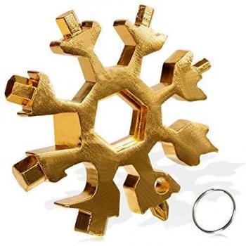 18 in 1 Schneeflocken Multitool, Edelstahl Multifunktionswerkzeug, Sechskantschlüssel, Schraubendreher, Inbusschlüssel, Flaschenöffner, ideales Geschenk für Technikliebhaber