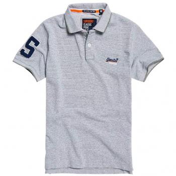 Superdry Herren Poloshirt Classic S/s Pique Polo, Weiß (Optic Grey Grit Feeder Zw3) in Weiß