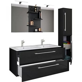 Lavabo Doble Budasi 4 Piezas con Gabinete Inferior y Alto