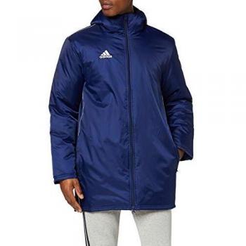 Dark Blue and White Adidas Core 18 Stadium Jacket – Men's Small