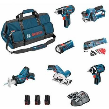 Kit Bosch 12V BMKB7-28DD3 (GSR 12V-15 + GDR 12V-105 + GKS 12V-26 + GOP 12V-28 + GSA 12V-14 + GLI 12V-80 + GHO 12V-20 + 3x2,0Ah + GAL1230CV + hdbag)