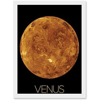 Artery8 Venus Northern Hemisphere Wall Print – NASA A4 Framed in White