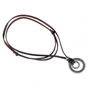 ZP0254 – Pendentif Double Anneau en Acier pour Hommes
