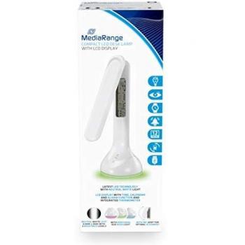MEDIARANGE LAMPADA DA SCRIVANIA A LED RICARICABILE CON LUCE NATURALE E 3 LIVELLI DI INTENSITÀ, FUNZIONE OROLOGIO/SVEGLIA INTEGR