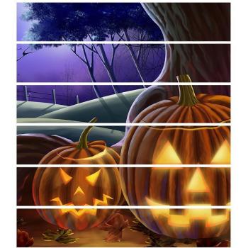 6pcs Waterproof PVC Stair Wall Decals with Halloween Pumpkin Head Pattern