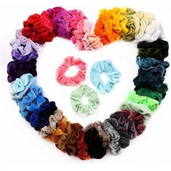 DEKINMAX 50‑farbiges Haargummi-Set – elastische Scrunchies für Frauen