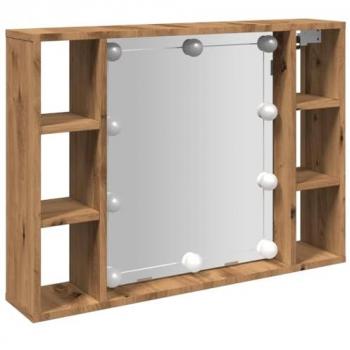 LED Mirror Cabinet Artisan Oak 76x15x55 cm vidaXL