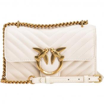 Sac à Bandoulière PINKO Love One Cuir 21 cm Blanc – Code 100074‑A0GK‑Z14Q