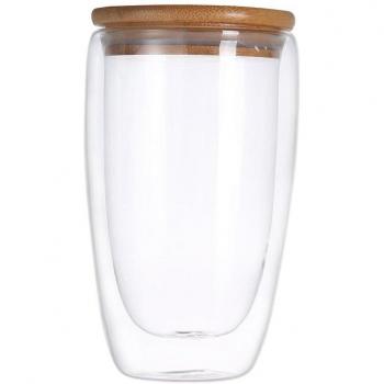 Elegante Glasbecher mit Bambusverschluss