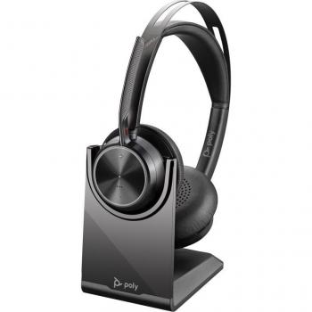 Poly Voyager Focus 2 Wireless Business Headset 175 g – USB‑C/C, USB‑C to A Adapter, Stand
