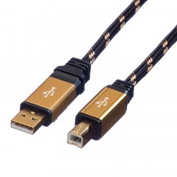 ROLINE Gold USB 2.0 Kabel, Typ A-B 4,5m (11.02.8805)