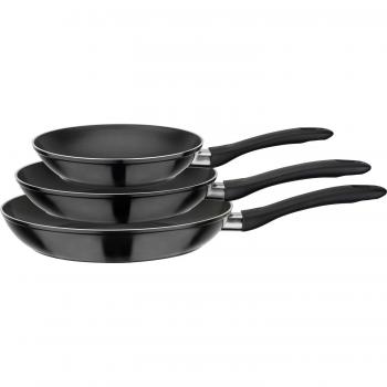 Schwarzes Nova Pfannenset von GSW – 3‑teilige Kochset