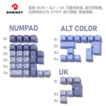 Domikey Hush – capuchons de touches pour clavier mécanique, couleur bleu océan et violet