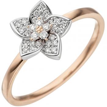 Rotgold‑Weißgold 30‑Kern‑Ring für Damen – Größe 54