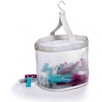 Folding Basket for Clothespins with 20 Clothespins