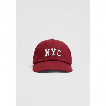 Stradivarius Burgundy Cap with NYC Design OS