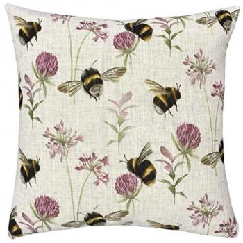 Evans Lichfield Country Bee Garden Watercolour Printed Cushion Cover