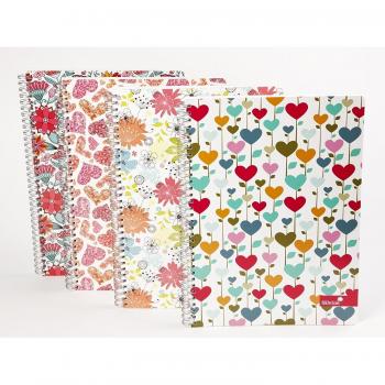 A4 Heart Flower Journal Collection (Pack of 4)