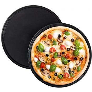 Plaque de cuisson pizza – Lot 20 – Acier carboné – Plateau antiadhésif – 32 cm – Gris