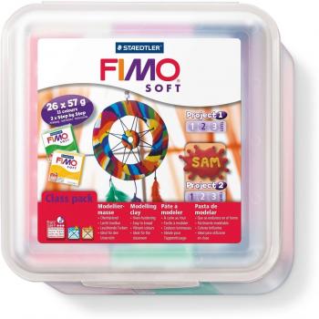 Staedtler FIMO Soft Pâte à Modeler, Capteur de Rêves, Facile à Démouler, Durcissant au Four, Pack de 26 Pains de 57g en 11 Couleurs Assorties