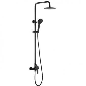 Columna de ducha negro mate con teleducha y flexo Mice