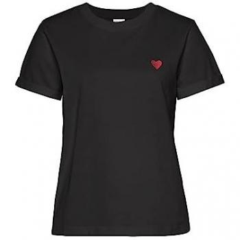 LASCANA T-Shirt, mit süßer Herz-Stickerei, Kurzarmshirt