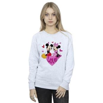 Women’s Disney Mickey & Minnie Love Hearts Grey Top, 2XL
