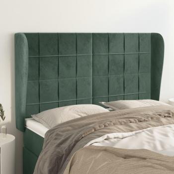 Cabecero de terciopelo verde oscuro 147x23x118/128cm vidaXL