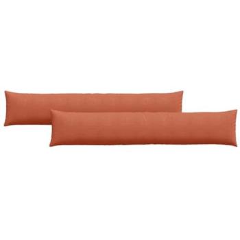 Coussins de Canapé Velours Côtelé 2 Pcs Rouge Orange 200 x 40 cm