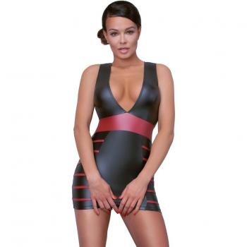 Cottelli PARTY Verführerisches Kurzkleid Schwarz-Rot XL