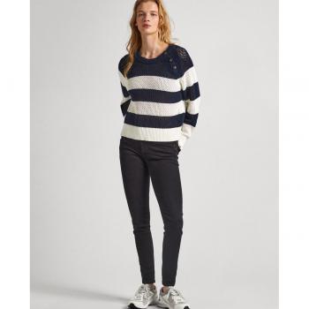 Jeans skinny donna nero Pepe Jeans tiro medio