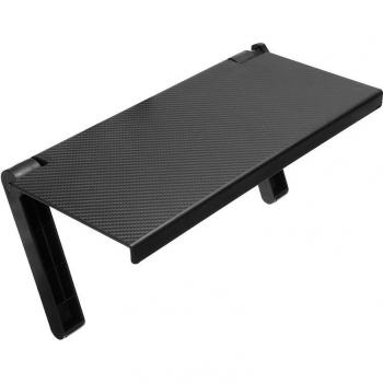 Estante ajustable para pantalla de TV y ordenador, negro, 32,8x16x2,5 cm