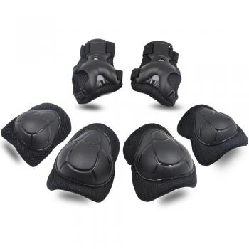 Black Protective Gear Set for Skateboarding, Biking, Riding, Cycling, and Multi Sports