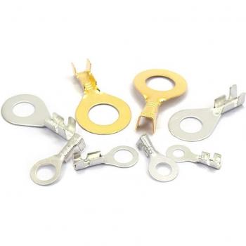 20pcs DJ431 Bare End Copper Lugs, Cold-Pressed, Open Nose (4.2MM, 3.2MM, 5.2MM, 6.2MM, 8.2MM)