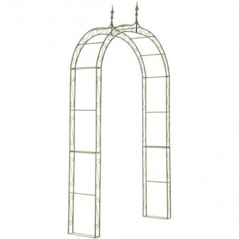 Parapluie de rosiers en métal vieilli, dimensions 144 × 128 cm