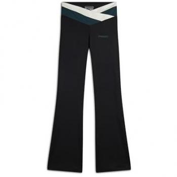 Freddy Leggings Flare Vita Alta Incrocio Bicolore nera bianca verde XS