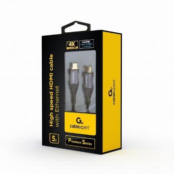 CABLE HDMI GEMBIRD DE ALTA VELOCIDAD CON ETHERNET SERIE PREMIUM, 5 M