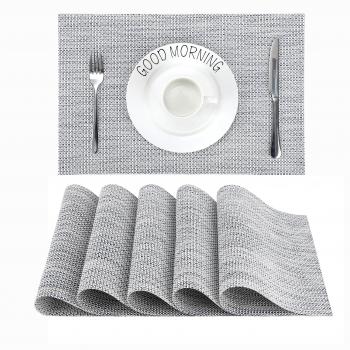 Sets de Table Rectangulaires Lavables CHAOCHI (Lot de 6, Blanc)