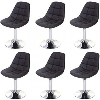 Cascina Rotatif – 6 Chaises à Fauteuil Pitovante en Similicuir Marron
