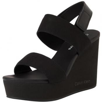 Calvin Klein Jeans Wedge Sandali in Tela Nero