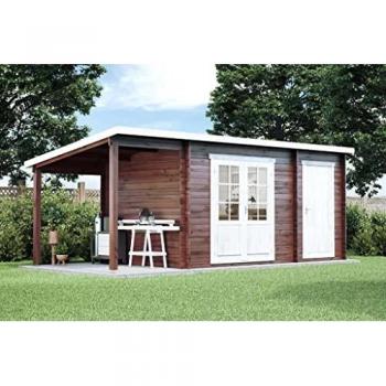 Abri de jardin Maria « Pente & Annex » – Alpholz 6 m × 3 m (17 m²), paroi 28 mm Pinie