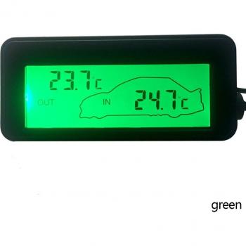 Termómetro digital para automóviles, interior/exterior, pantalla LCD, 12V