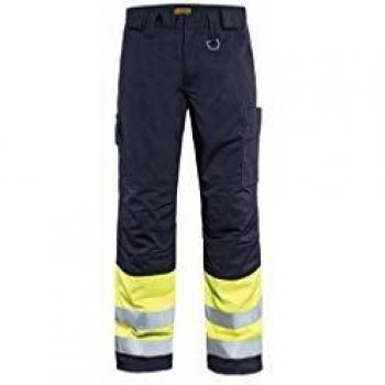 Calzado y Vestimenta de Seguridad: Pantalón Multi Norma 1869 Azul Marina con Resaltado Amarillo