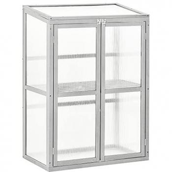 Outsunny Wood Cold Frame Greenhouse Outdoor Indoor PC Board 76 x 47 x 110cm