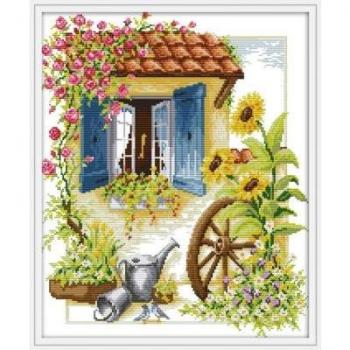 Floral Four Seasons Cross Stitch Canvas Kit