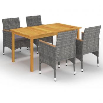 Ensemble de dîner de jardin 5 pièces gris